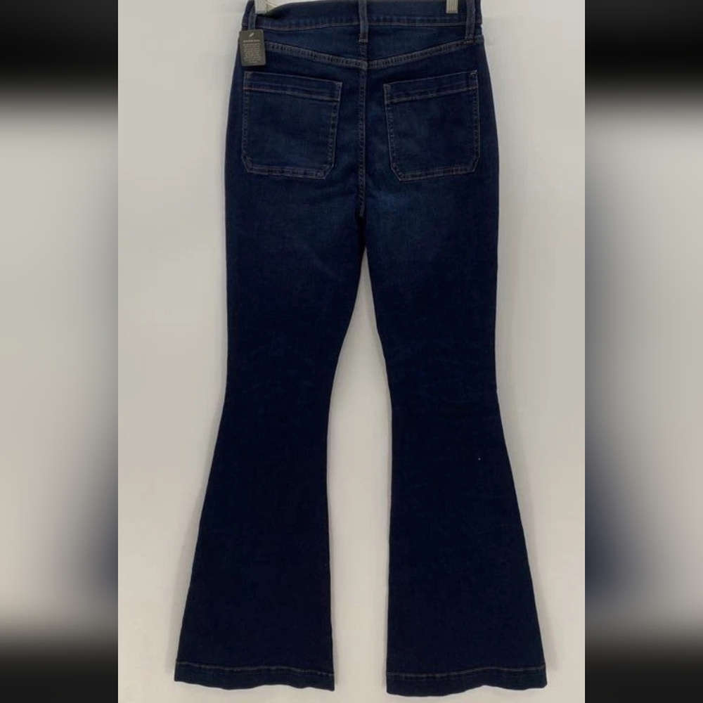 a.n.a Dark Indigo Flare Jeans High Rise Sz 8 - Picture 2 of 9